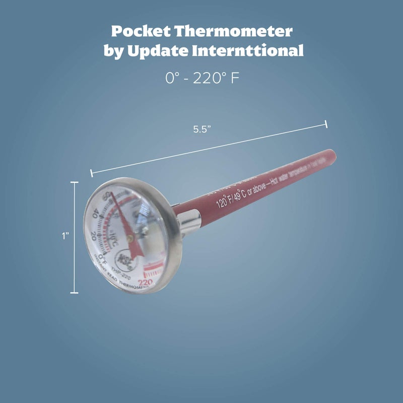 Update International (THP-220) 5 1/2" Long Dial Pocket Thermometer - Image 2